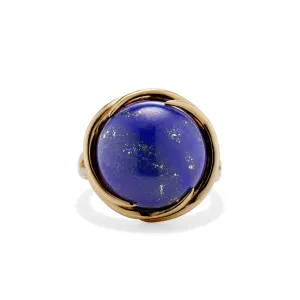 Lapis Retro Cocktail Ring