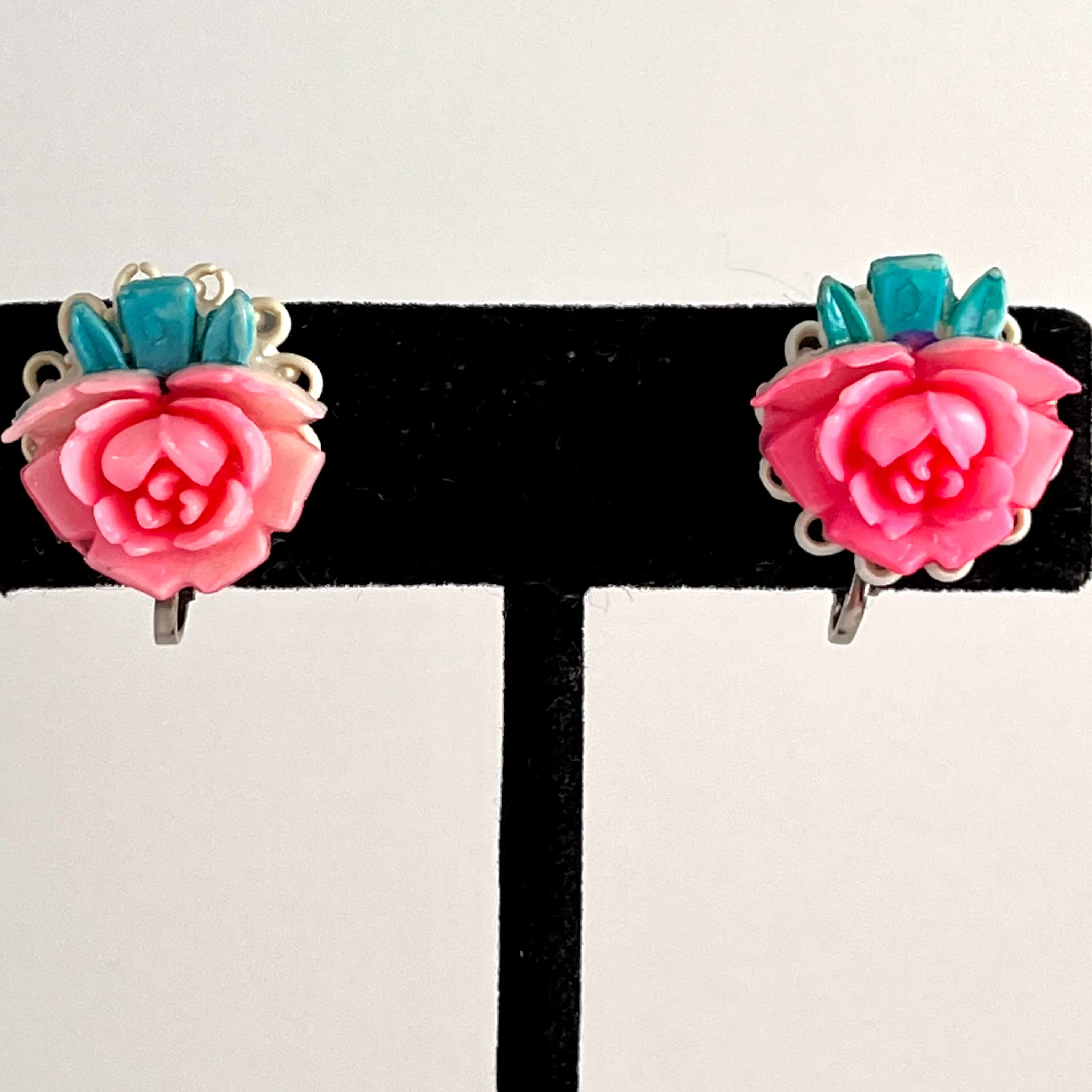 Late 50s/ Early 60s Rose Clip Earrings