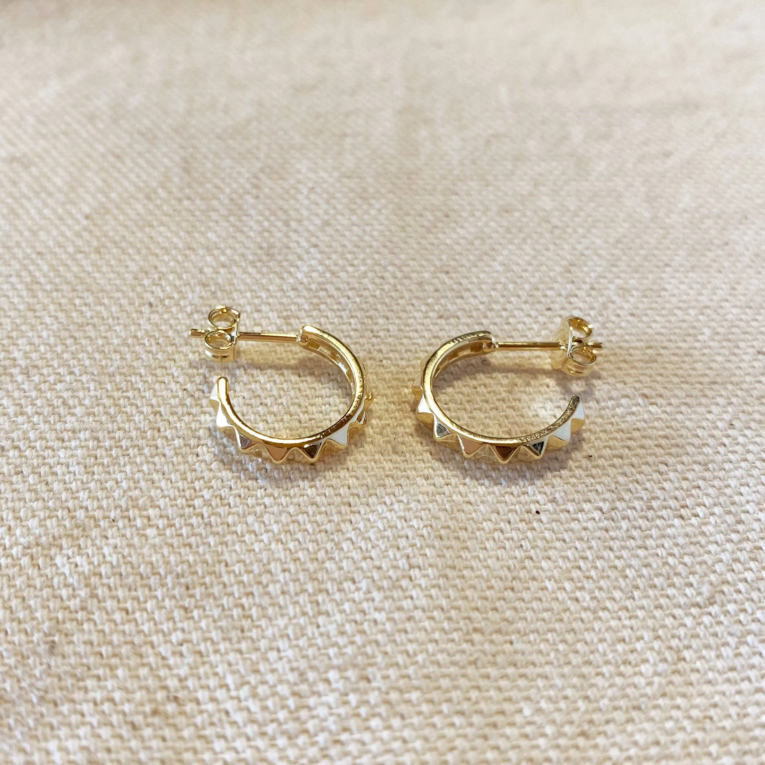 Lennon Spiked Hoop Earrings 18k gold filled