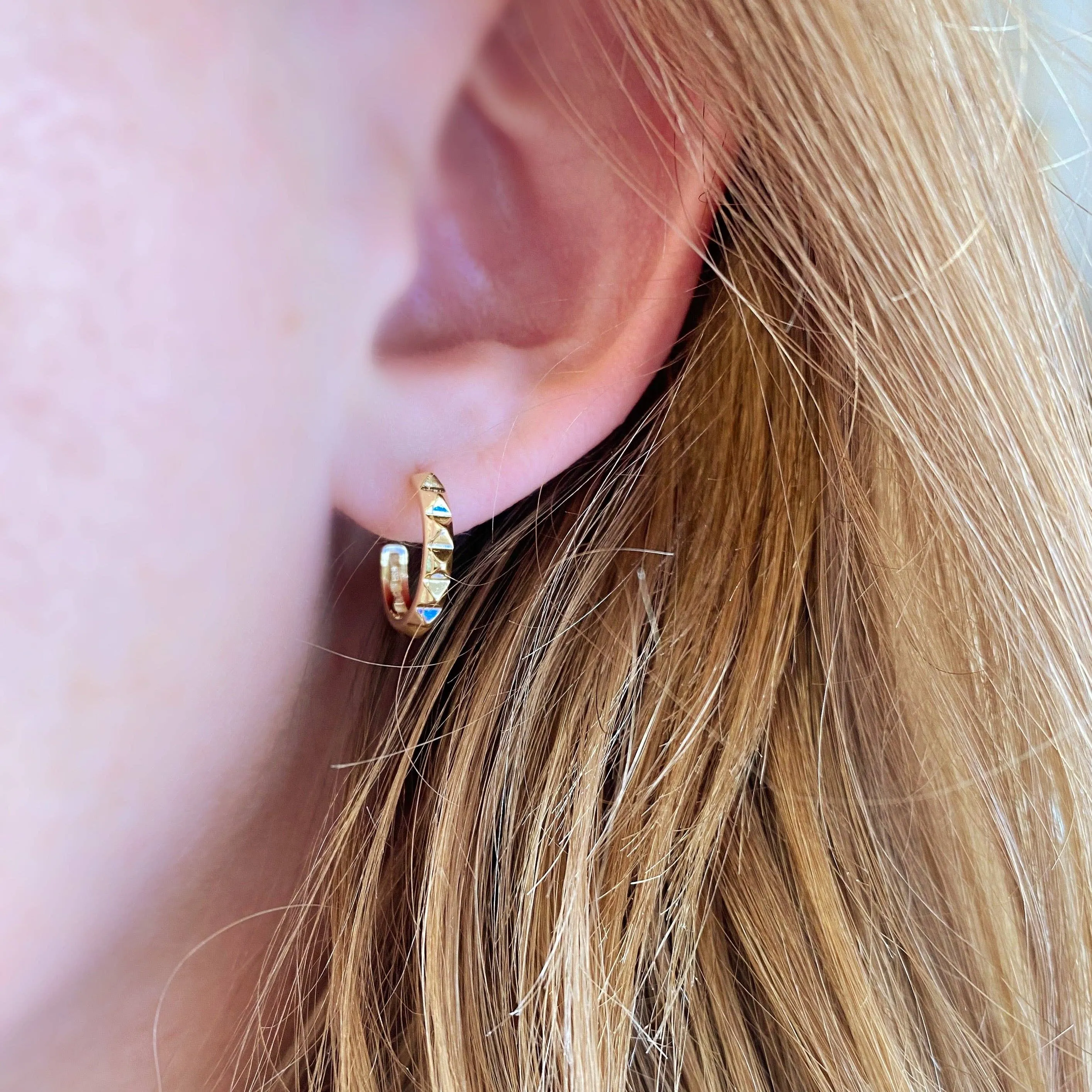 Lennon Spiked Hoop Earrings 18k gold filled