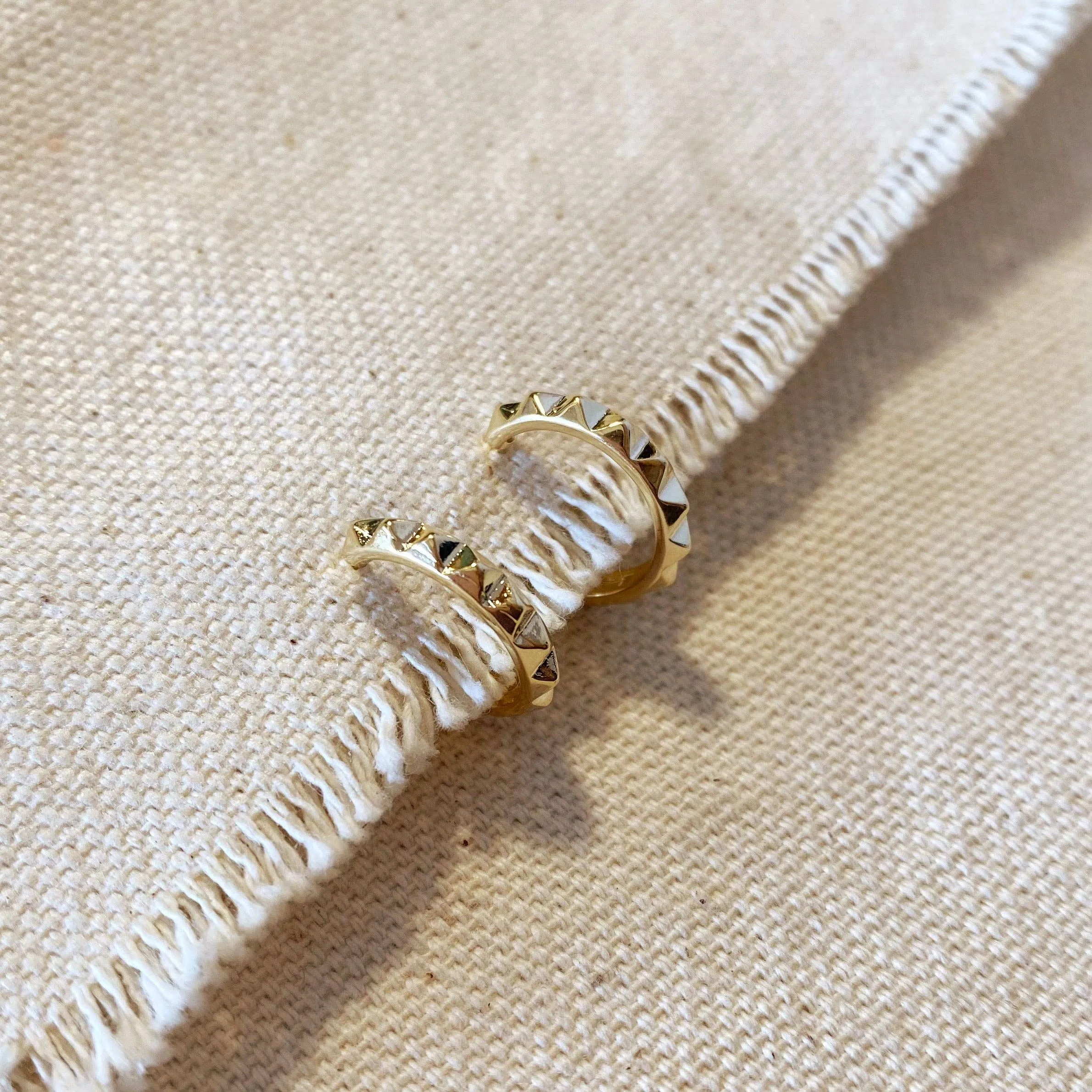Lennon Spiked Hoop Earrings 18k gold filled