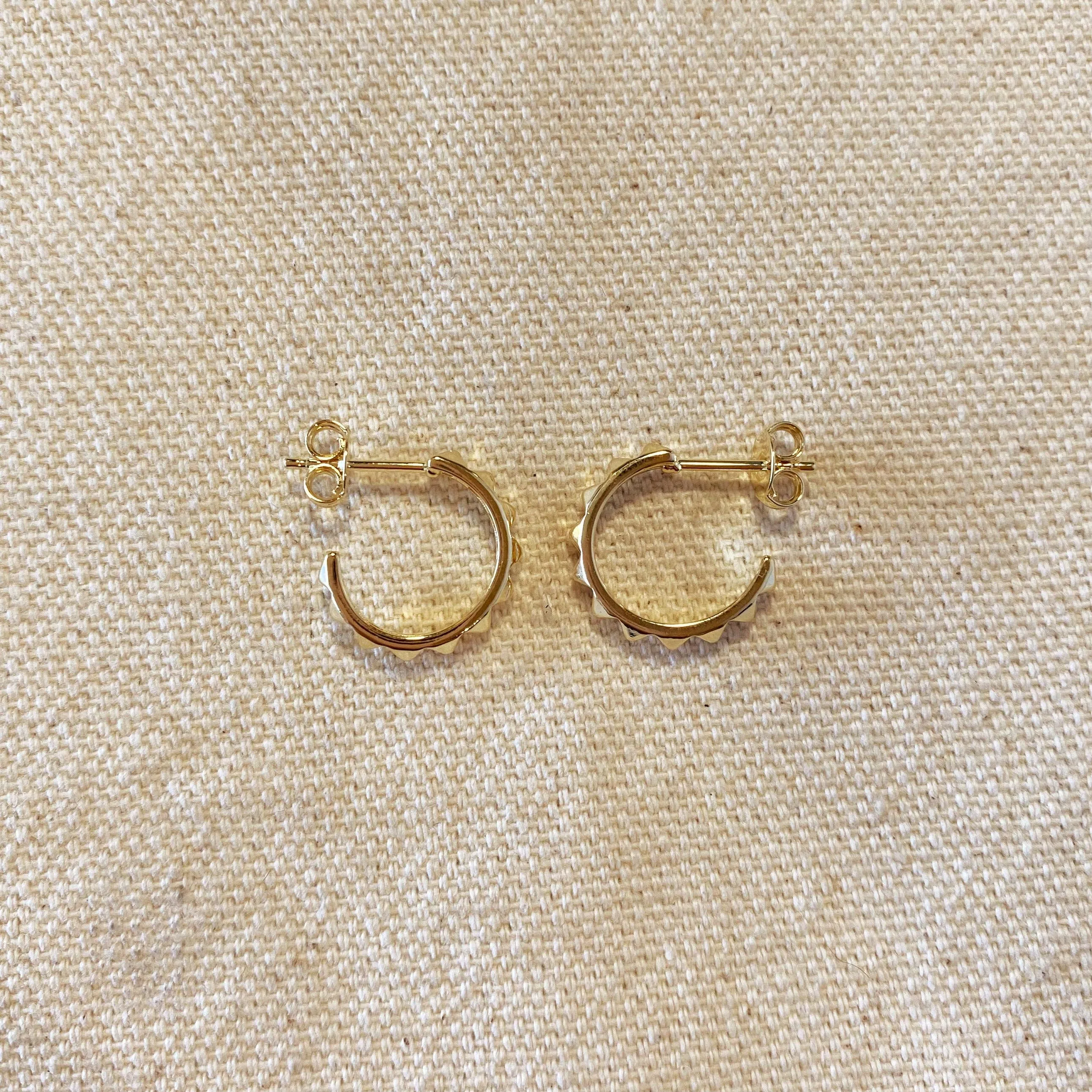 Lennon Spiked Hoop Earrings 18k gold filled