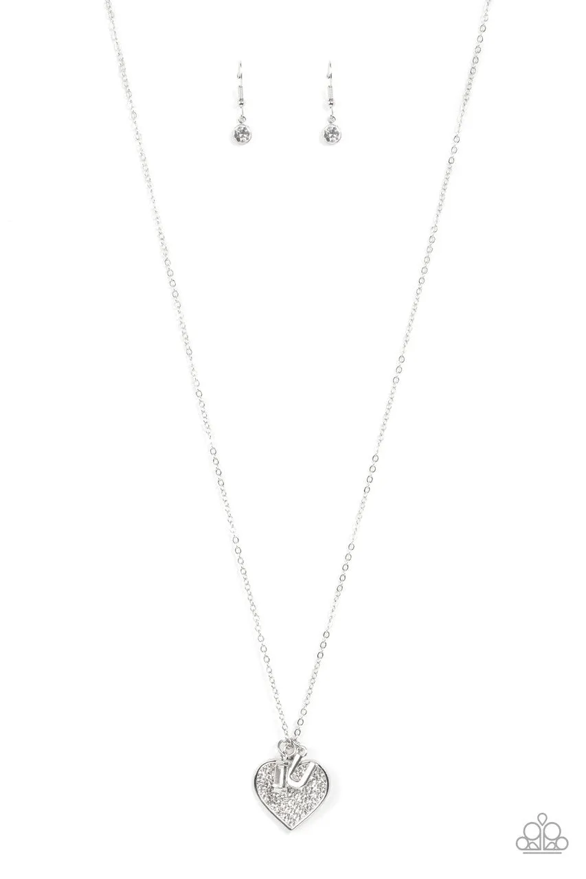 Letters of Love White Paparazzi Necklace