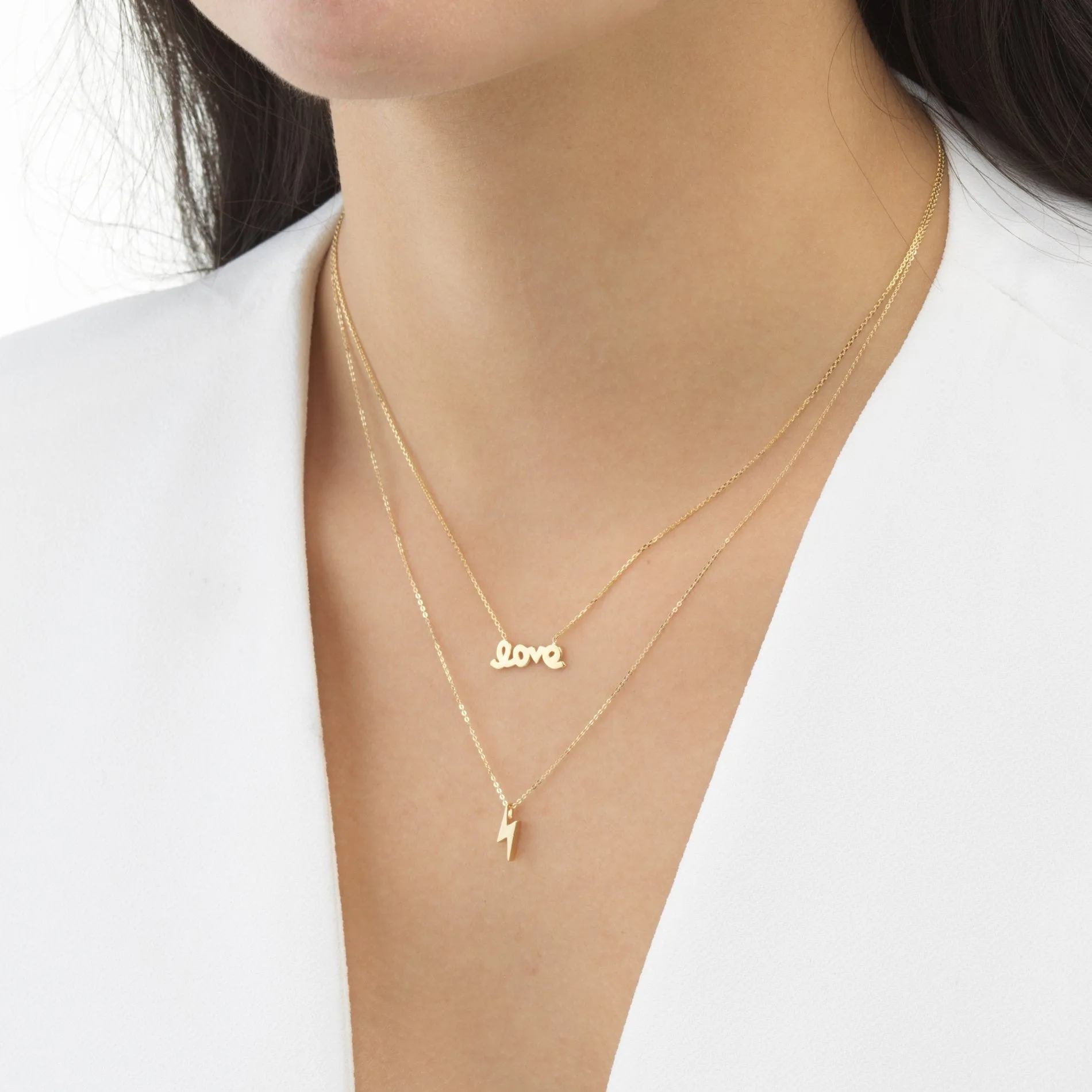 Lightning Necklace 14K