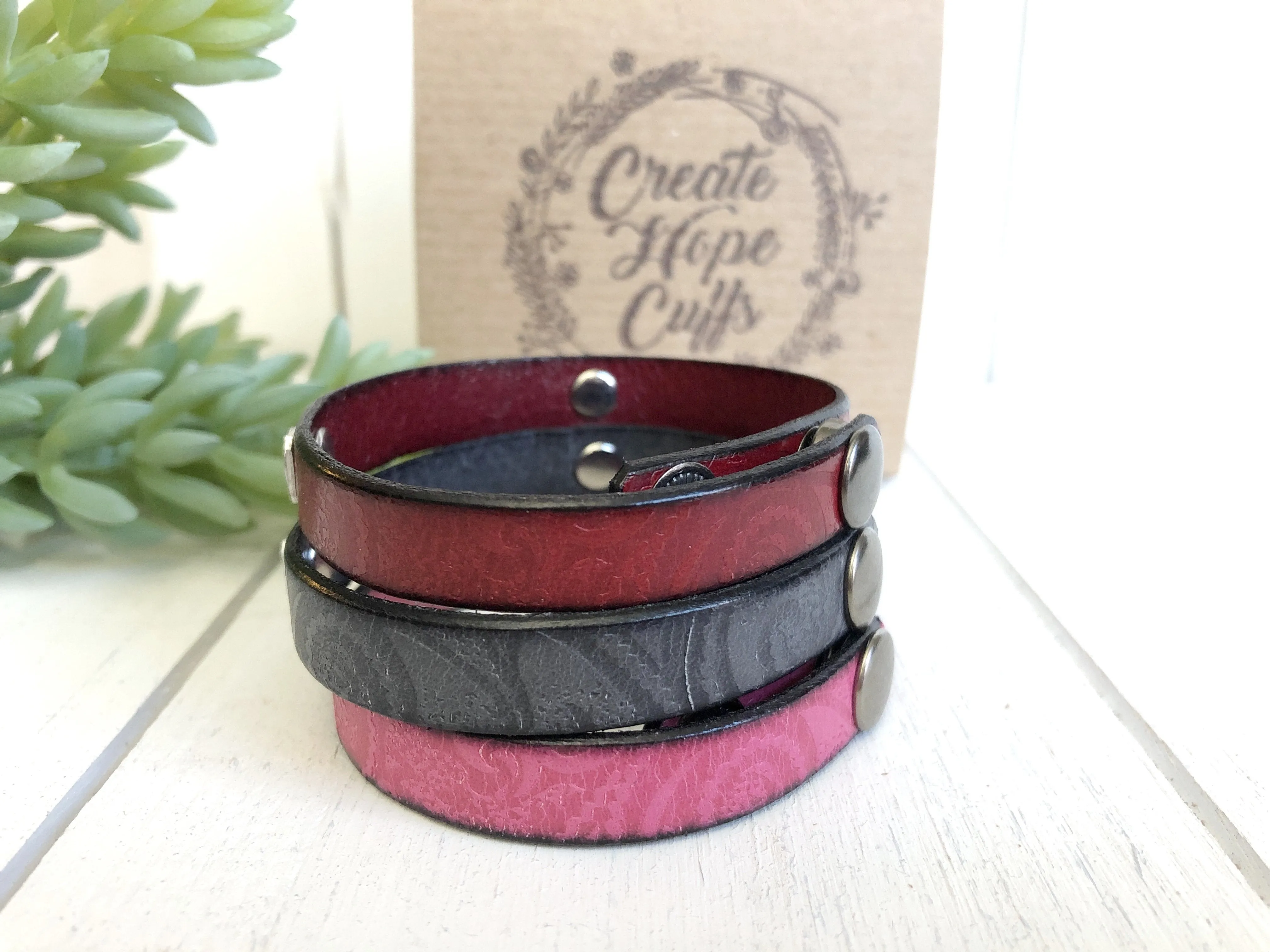 Limited Edition Resisterhood Leather Skinny Bracelets, Jen Hatmaker Collection, Hope Swag, 3 colors