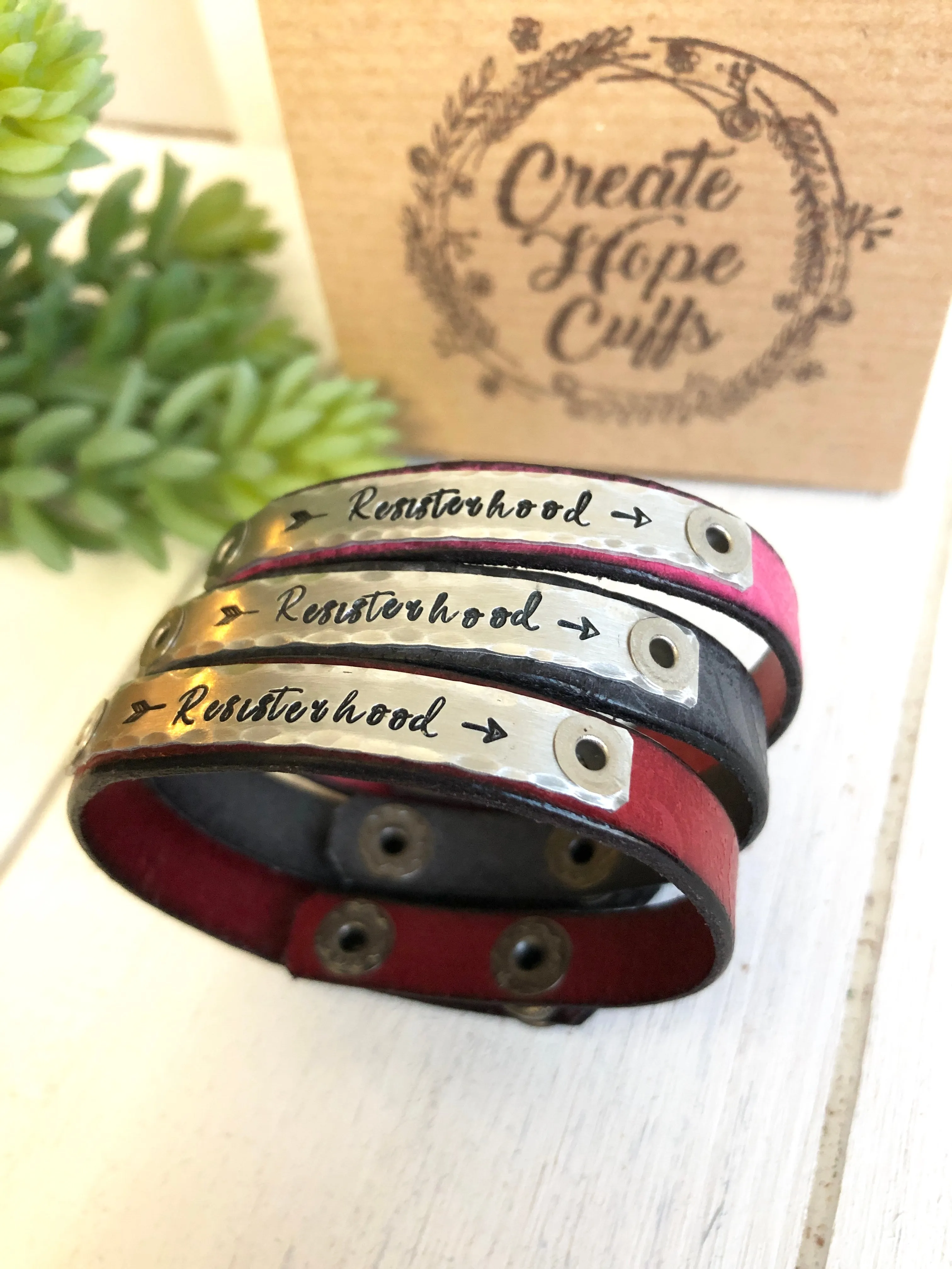 Limited Edition Resisterhood Leather Skinny Bracelets, Jen Hatmaker Collection, Hope Swag, 3 colors