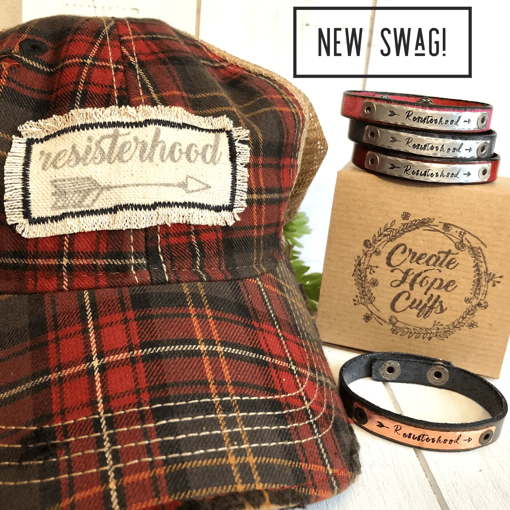 Limited Edition Resisterhood Leather Skinny Bracelets, Jen Hatmaker Collection, Hope Swag, 3 colors