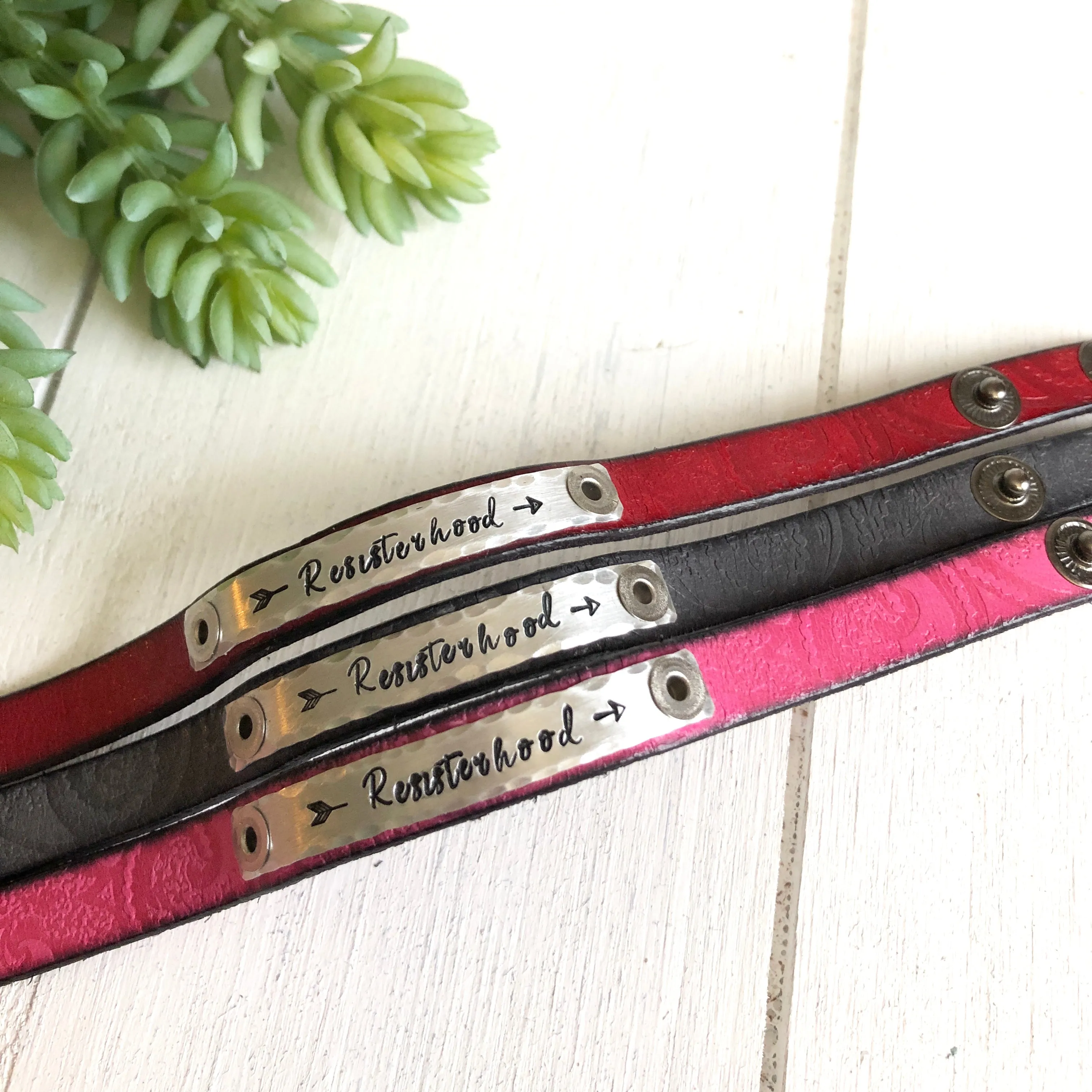 Limited Edition Resisterhood Leather Skinny Bracelets, Jen Hatmaker Collection, Hope Swag, 3 colors