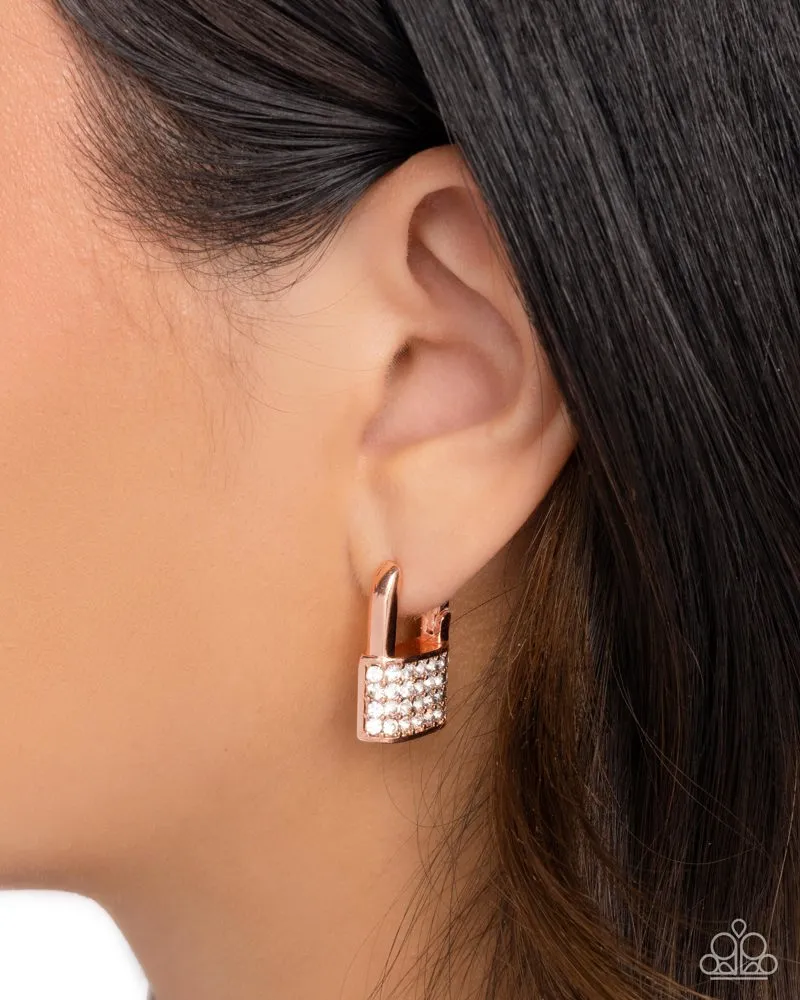 Locked Luxury - Copper (Hoop) Earring
