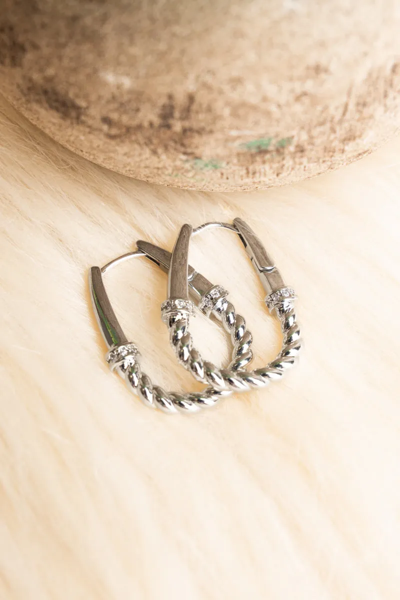 London Silvertone Huggie Hoop Earrings