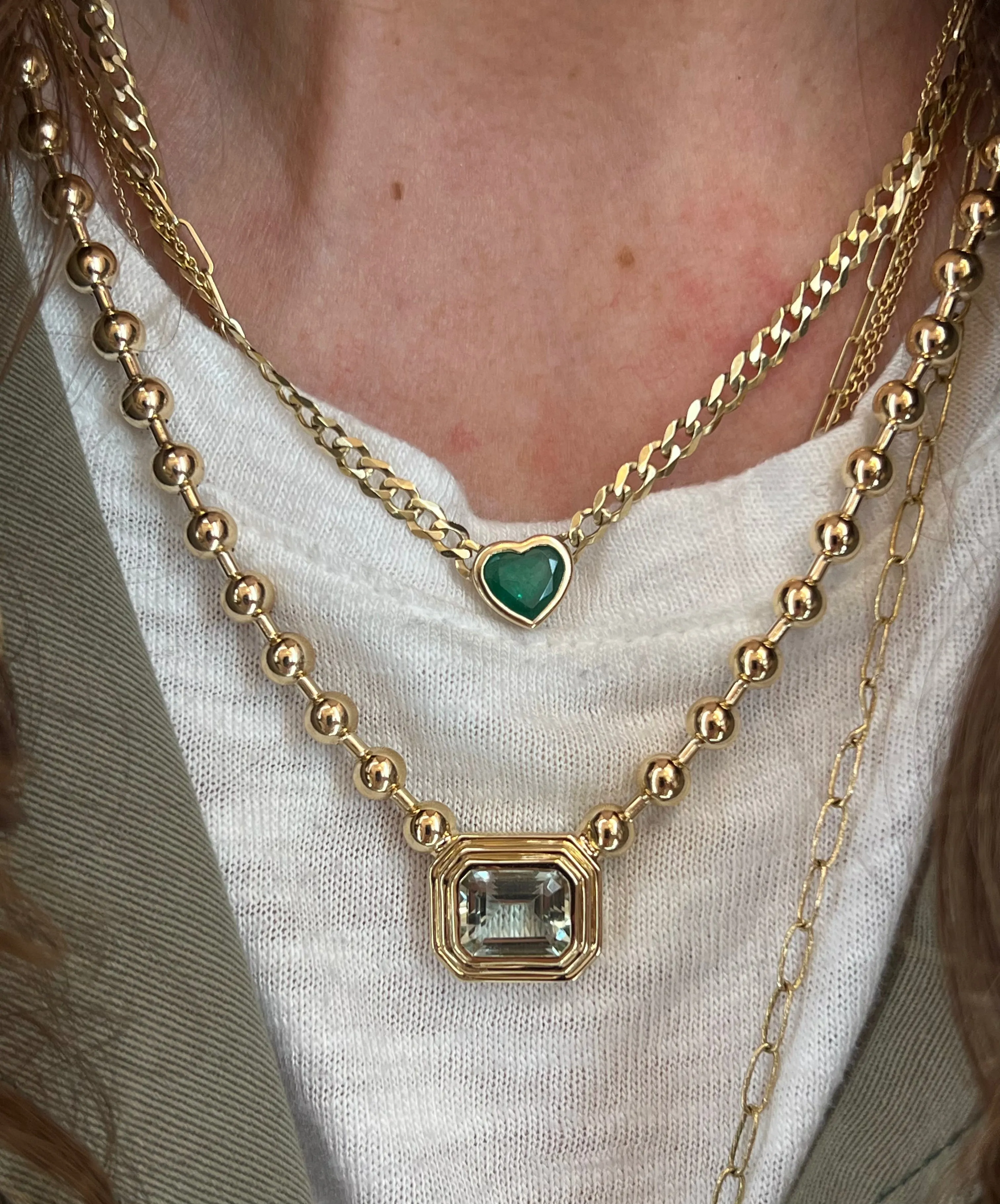 MAC Double Bezel Ball Chain Necklace