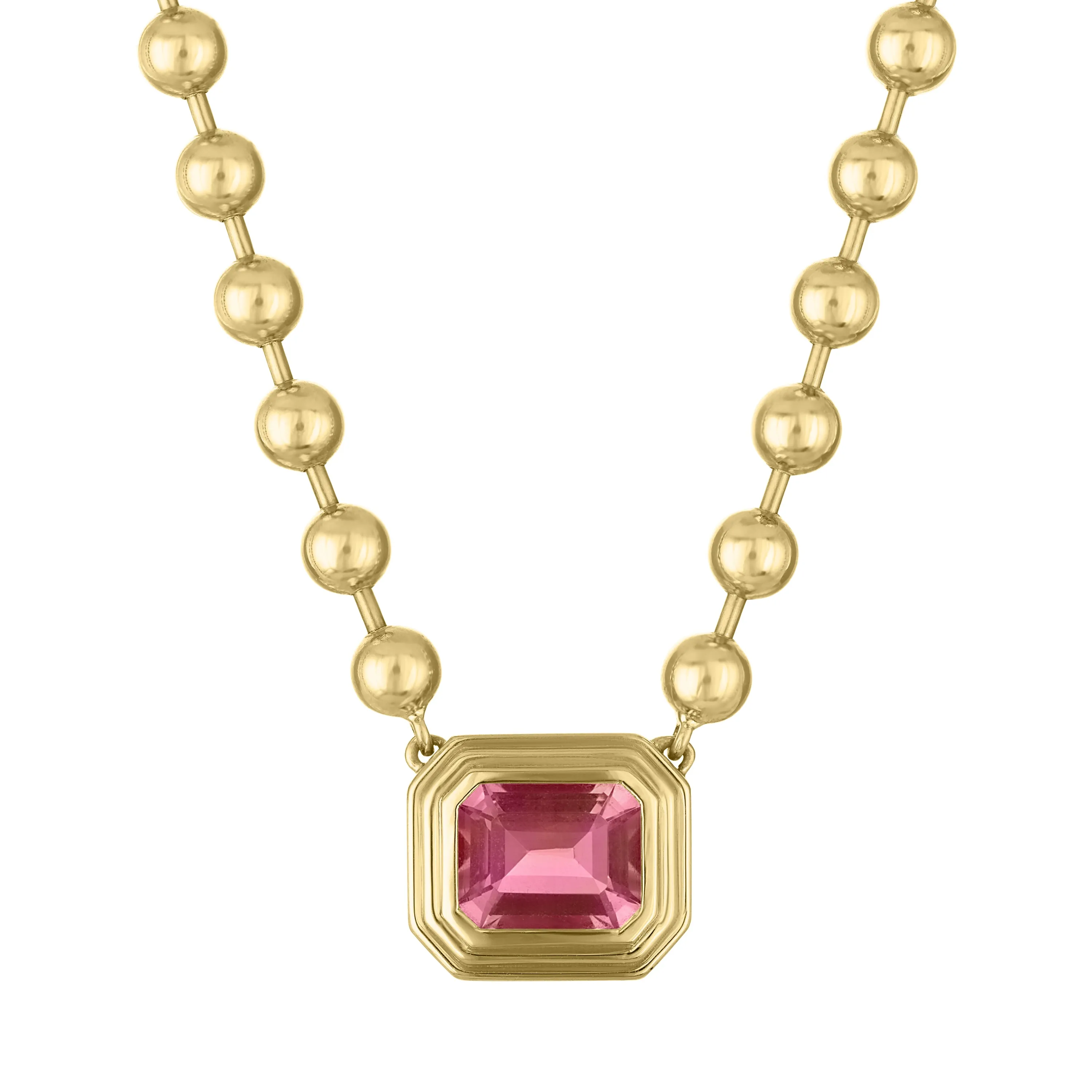 MAC Double Bezel Ball Chain Necklace