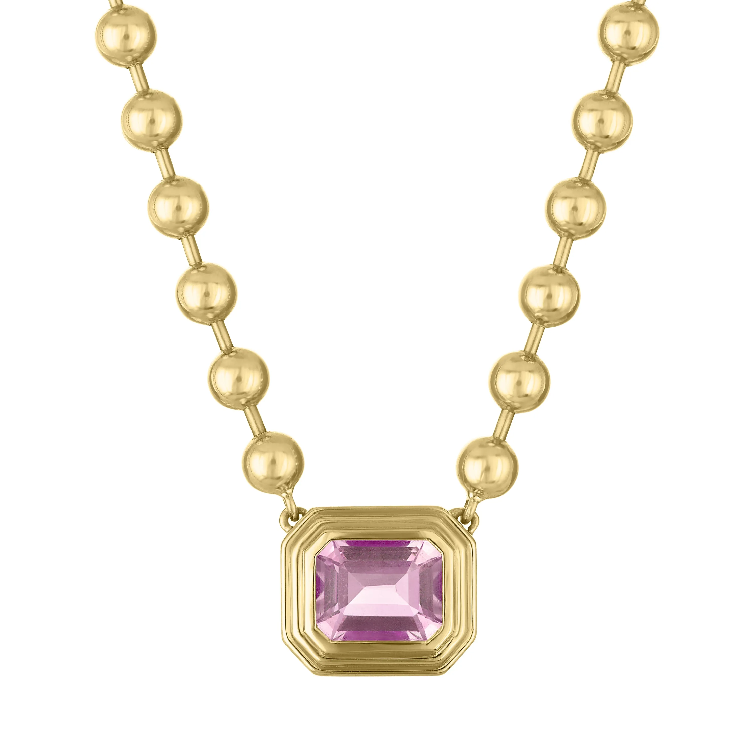 MAC Double Bezel Ball Chain Necklace