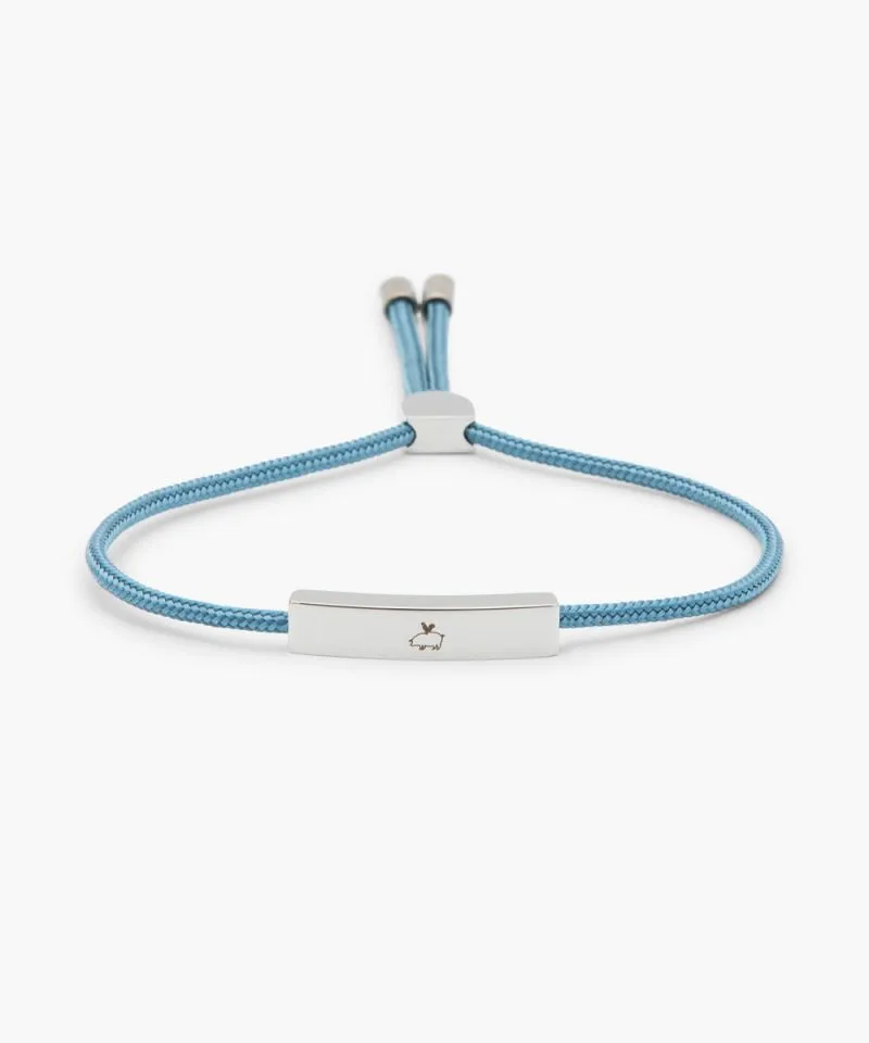 Mad Matt Rope Bracelet in Pigeon Blue/Silver