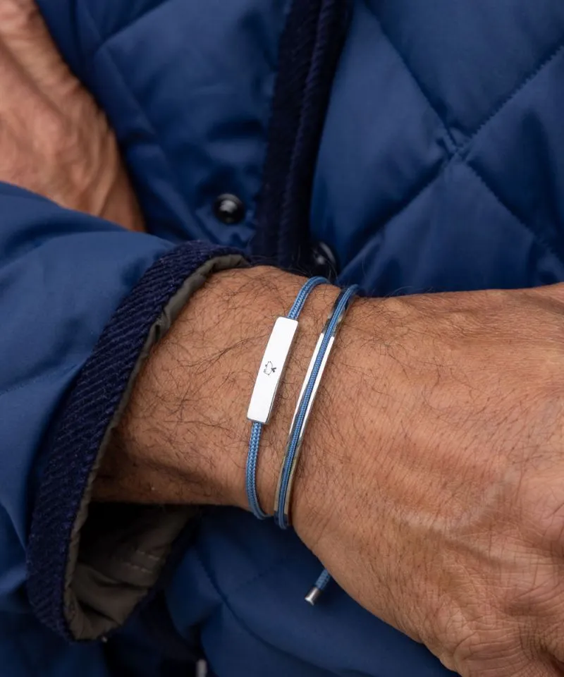 Mad Matt Rope Bracelet in Pigeon Blue/Silver