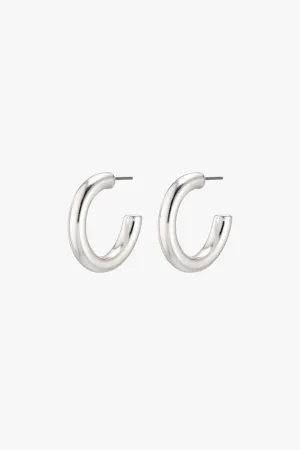 Maddie Pi Silver Chunky Hoop Earrings