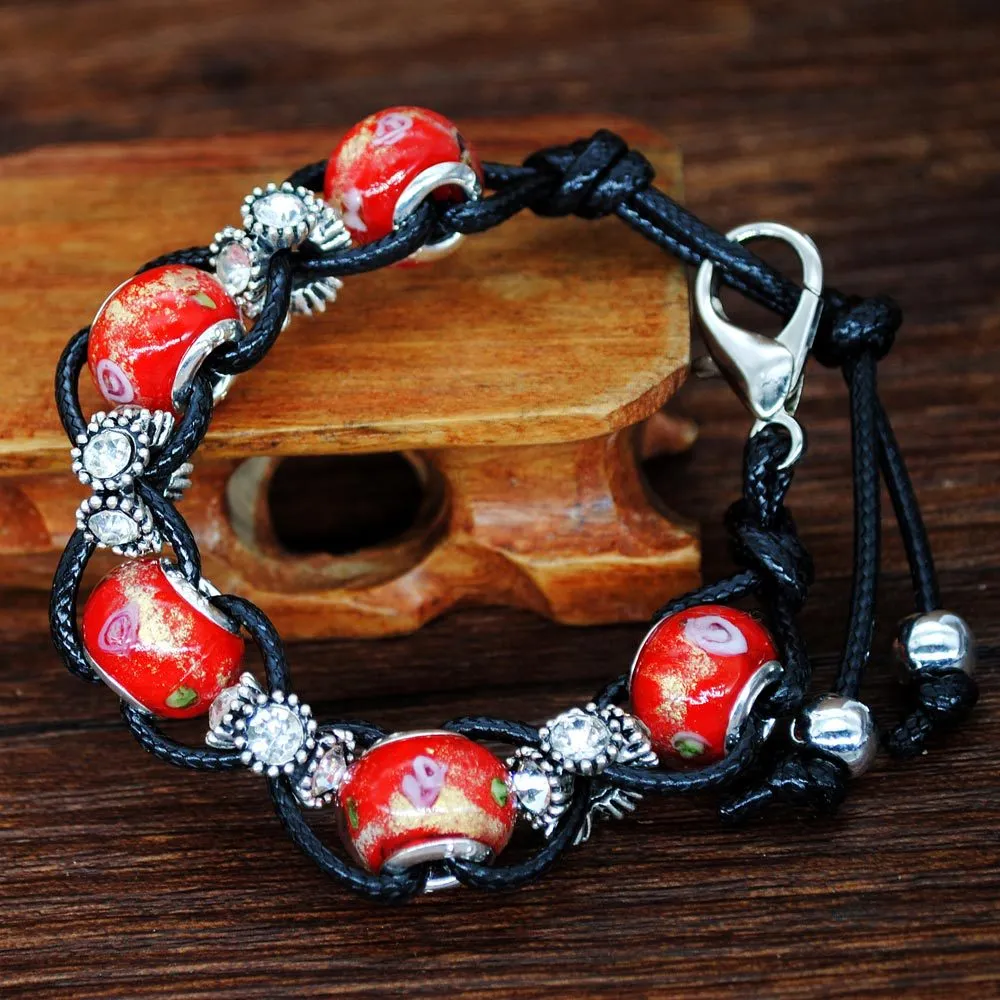 Marine glass beads beaded crystal bracelet college wind bag hanging accessories