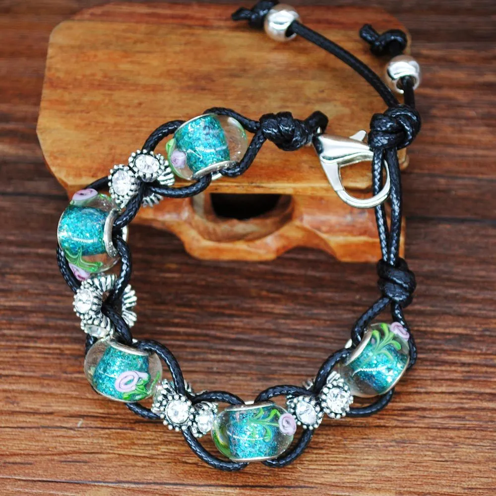 Marine glass beads beaded crystal bracelet college wind bag hanging accessories
