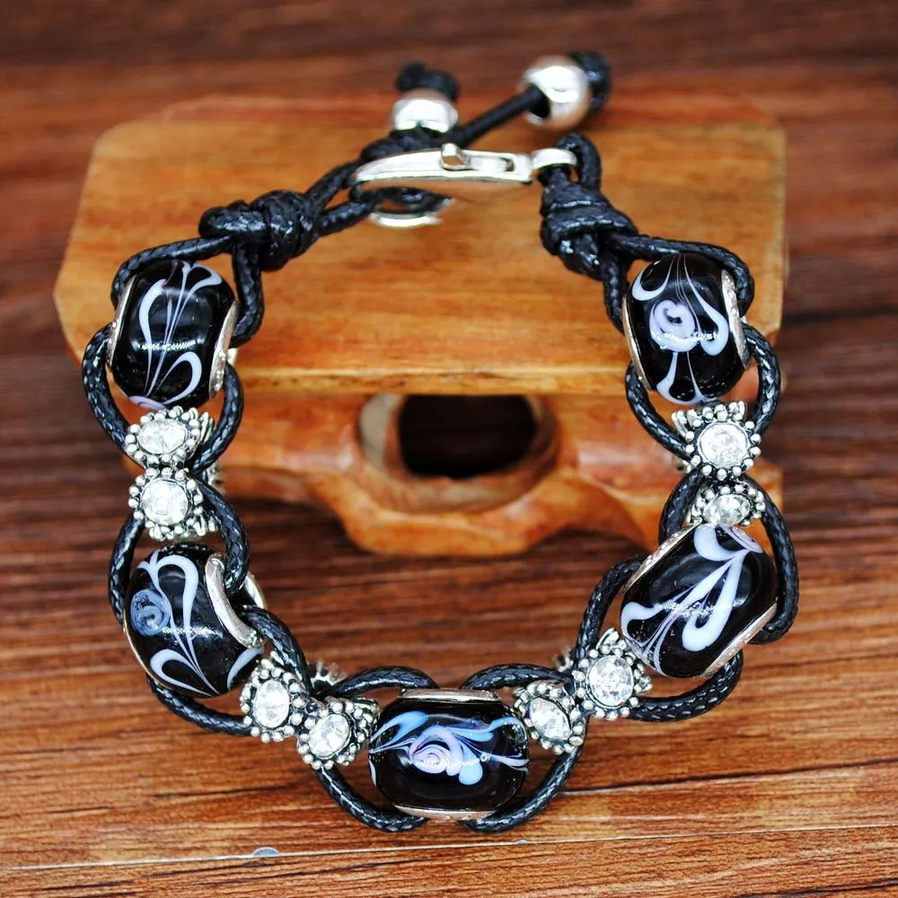 Marine glass beads beaded crystal bracelet college wind bag hanging accessories