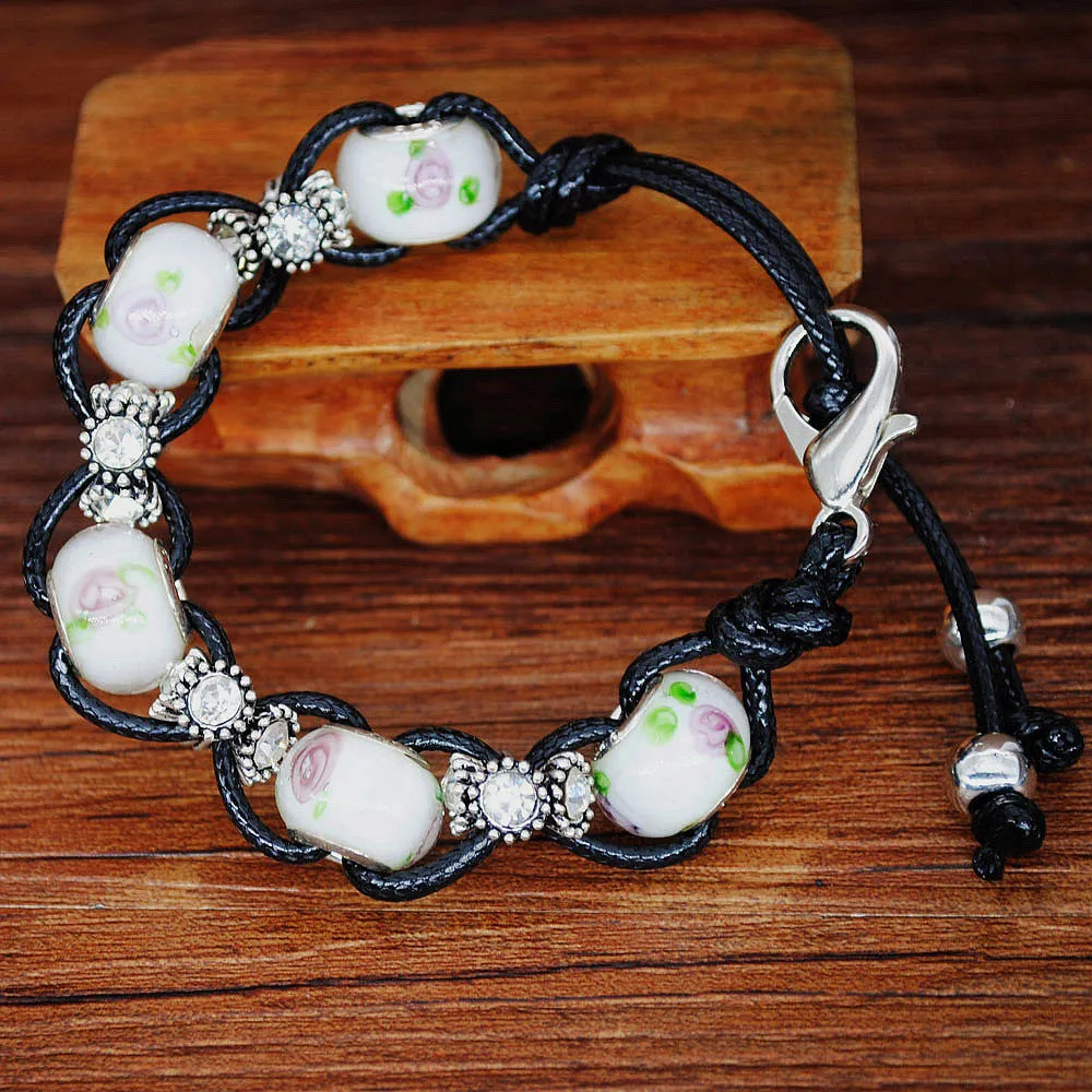 Marine glass beads beaded crystal bracelet college wind bag hanging accessories