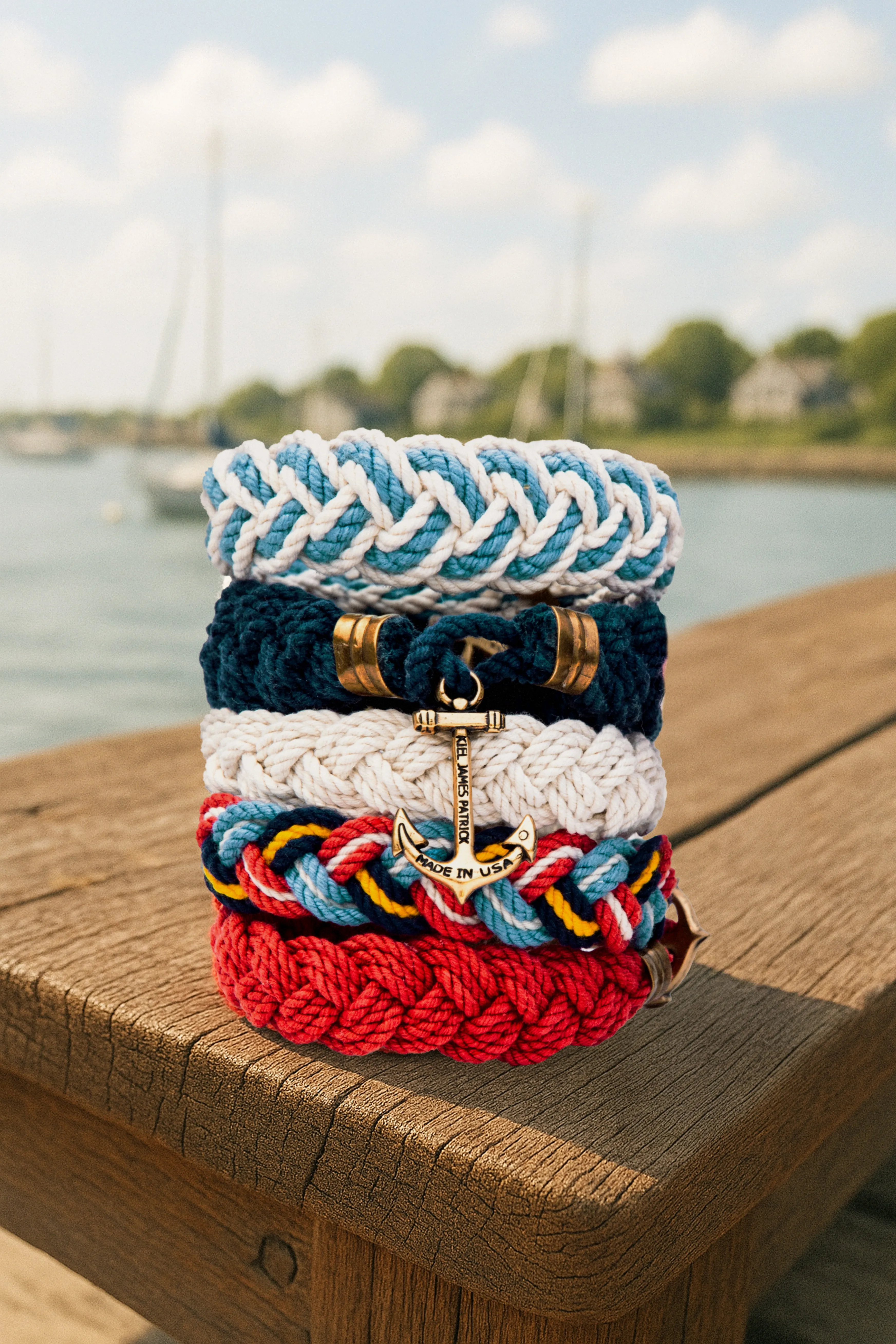 Mariner and Cape Poge Bay Turk's Head Knot Bracelet