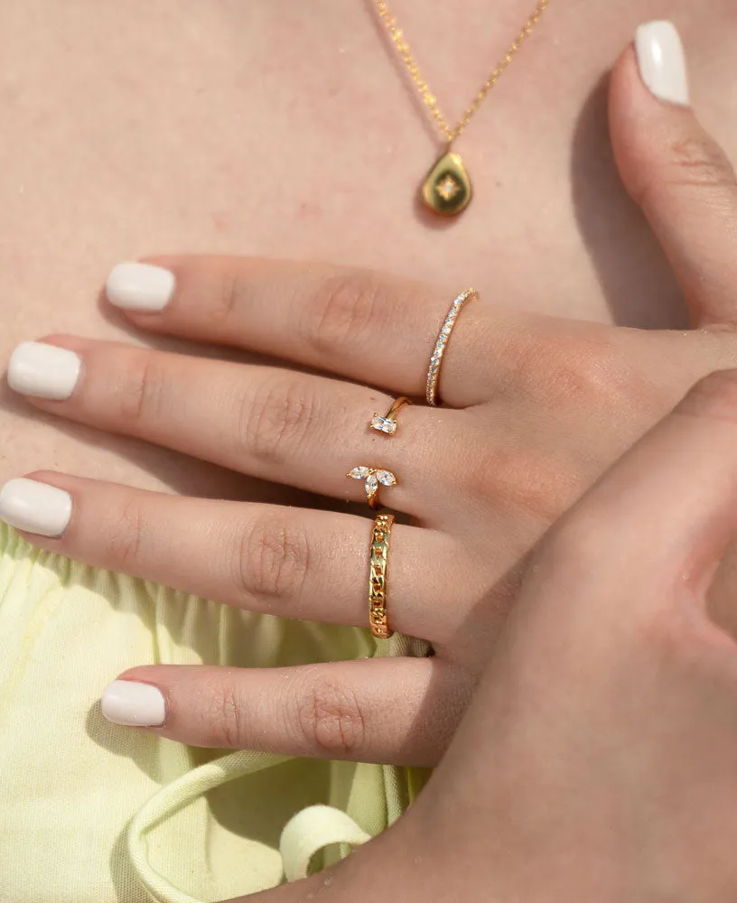 Maxime 14K Gold Chain Ring