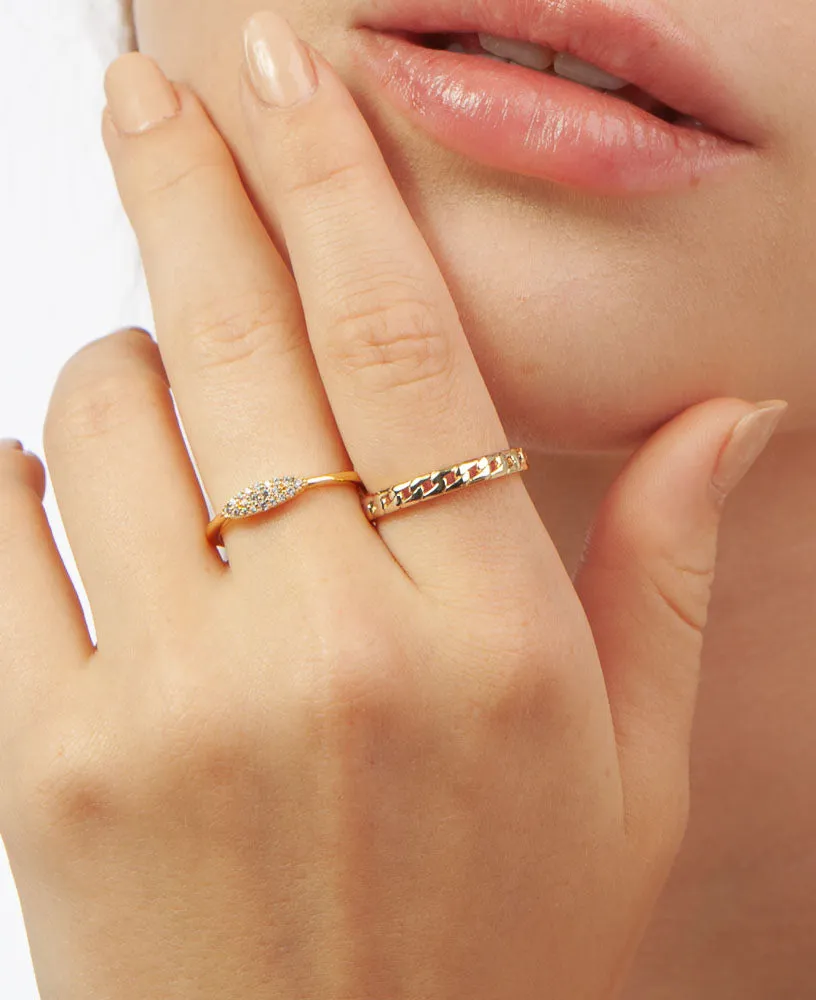 Maxime 14K Gold Chain Ring