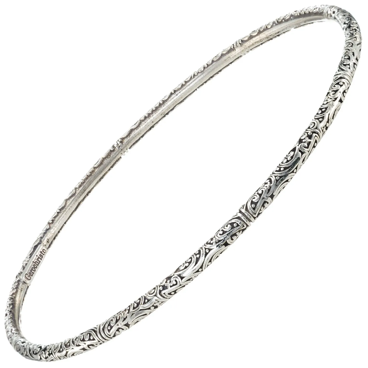 Meadow Breeze Silver Thin Bangle Bracelet