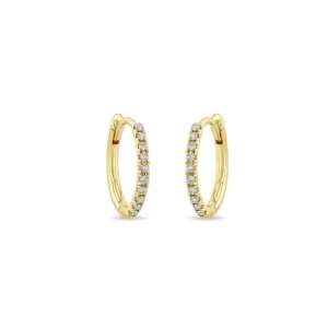 Medium Pave Diamond Huggies