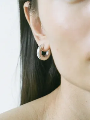 Medium Terra Hoops in Silver