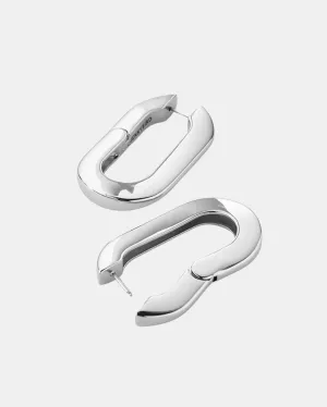 MEGA U-LINK EARRINGS IN SILVER