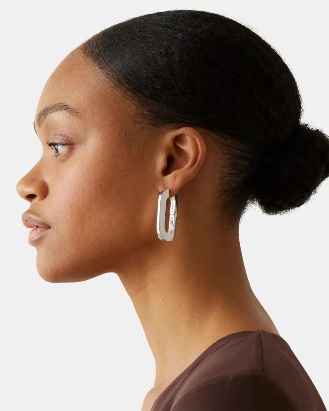 MEGA U-LINK EARRINGS IN SILVER