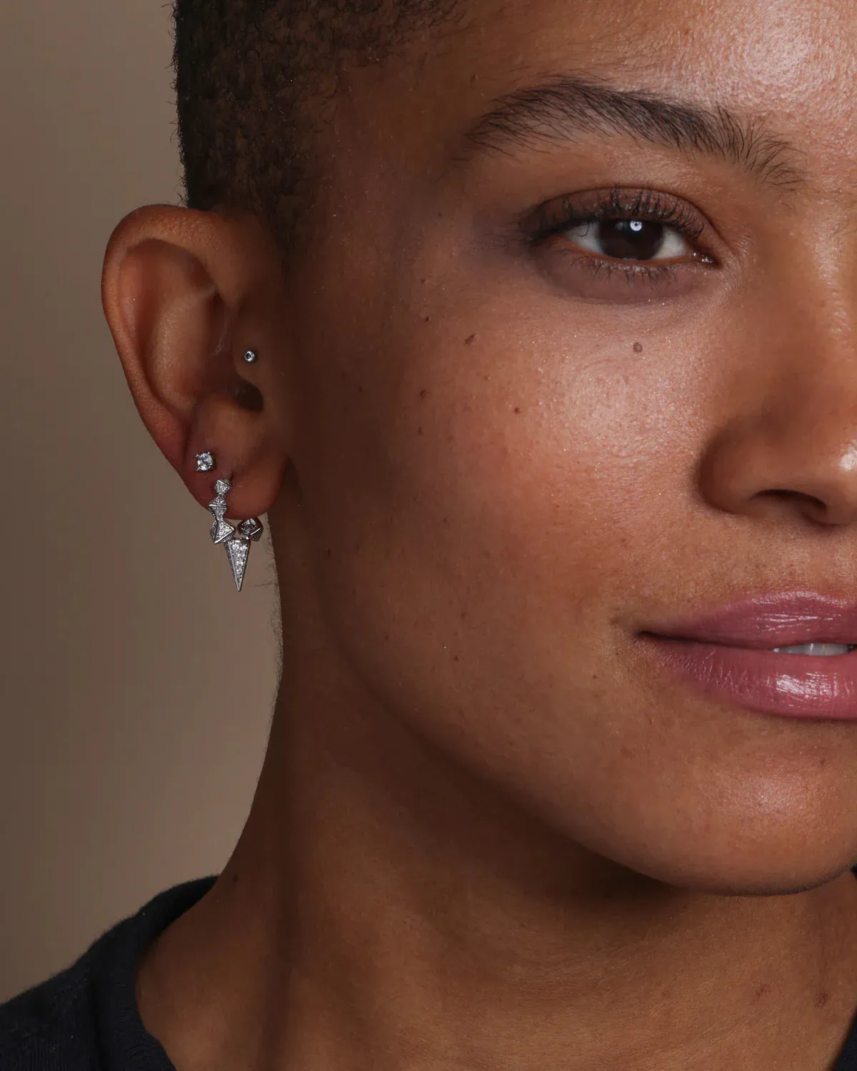 Melinda Maria Gabriella Pavé Spiked Hoops