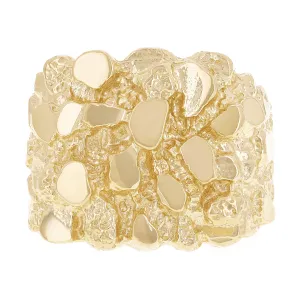 Men's 10k Yellow Gold Solid Chunky Nugget Ring Size 7 - 18.3mm 11 grams
