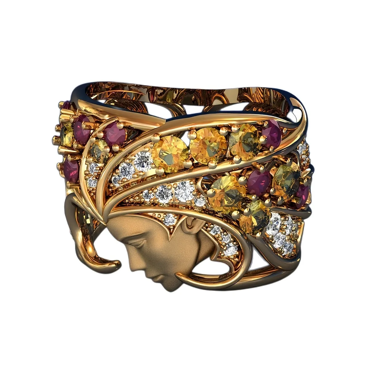 Men's Retro Rhinestone Ring Gift