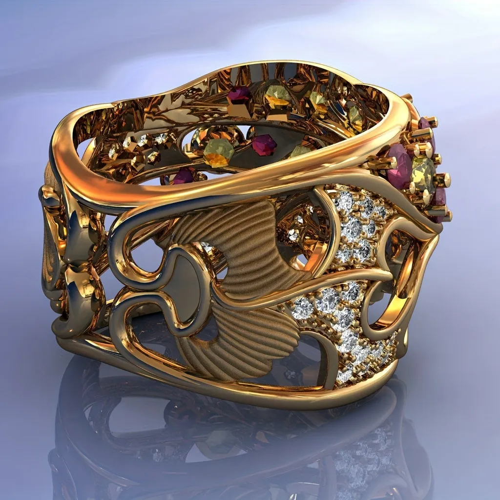 Men's Retro Rhinestone Ring Gift