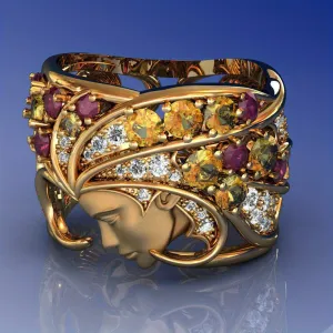 Men's Retro Rhinestone Ring Gift