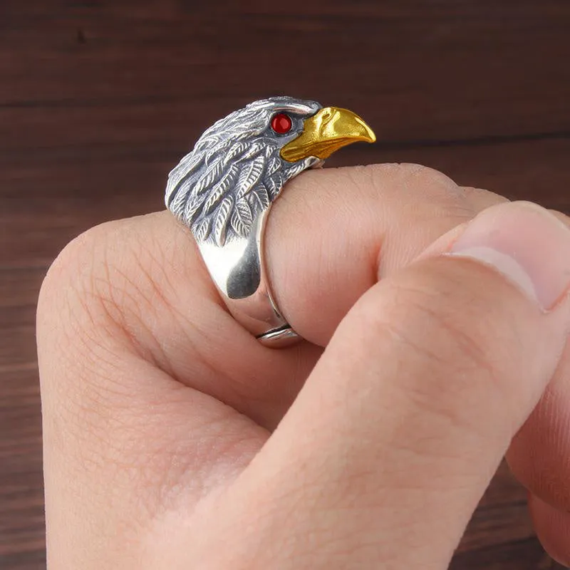 Men's Ring Retro Eagle Opening Adjustable Men's Ring