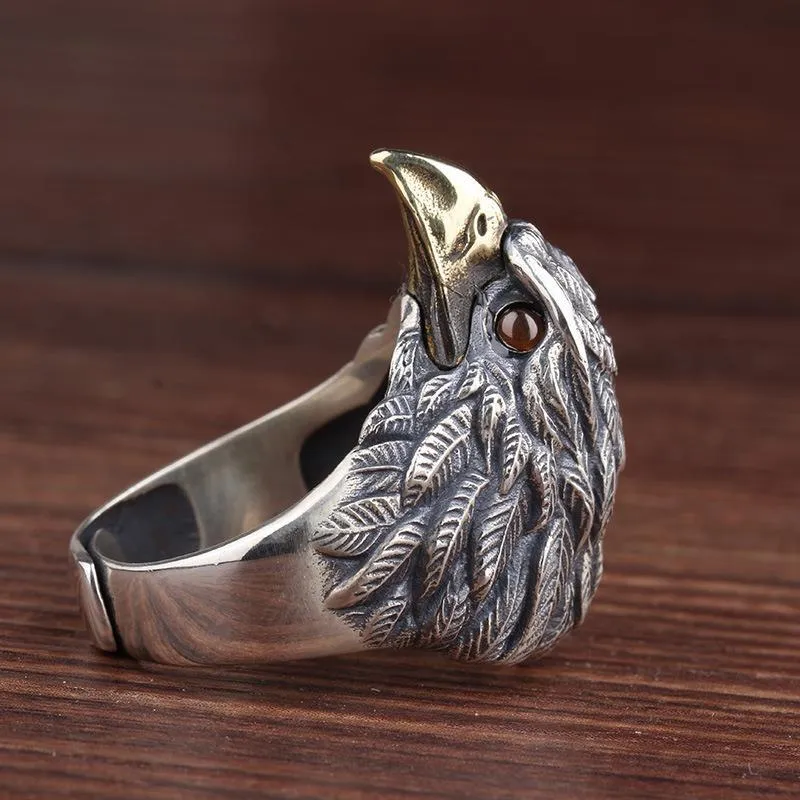 Men's Ring Retro Eagle Opening Adjustable Men's Ring