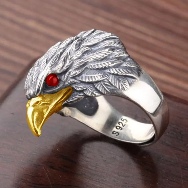 Men's Ring Retro Eagle Opening Adjustable Men's Ring