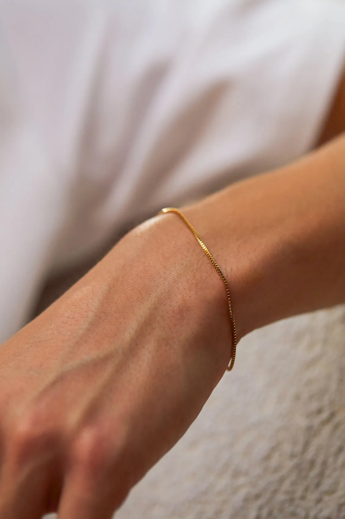 Men's Thin Box Chain Bracelet