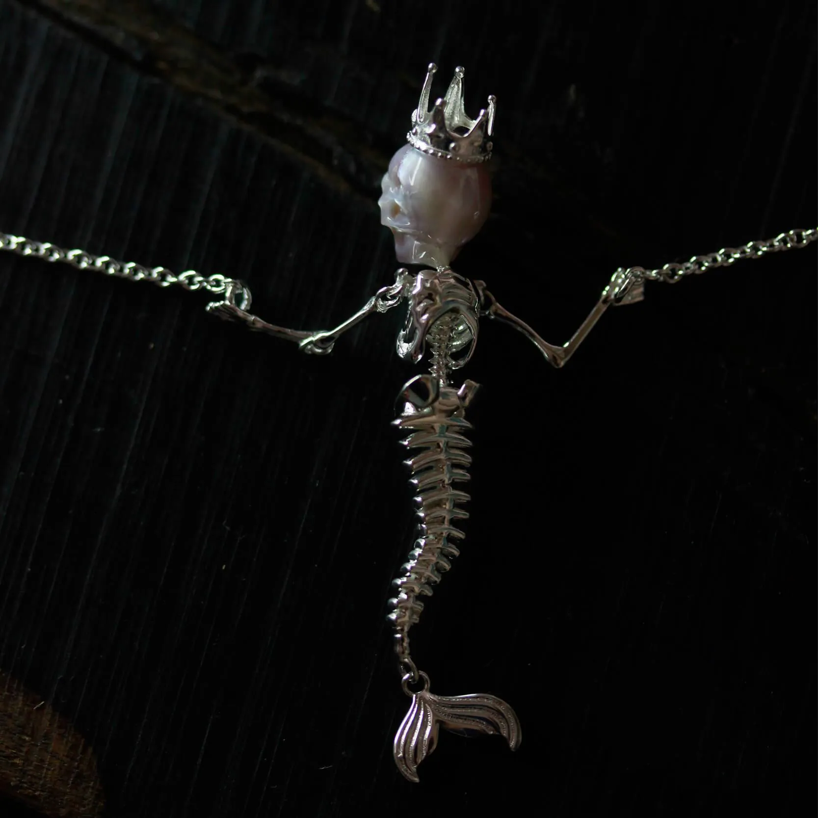 Mermaid Pearl Skull Statement Necklace