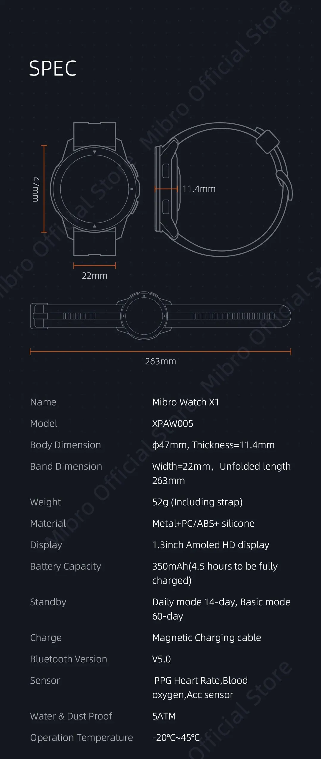 MIBRO Watch X1 1.30" AMOLED Sport Smart Watch