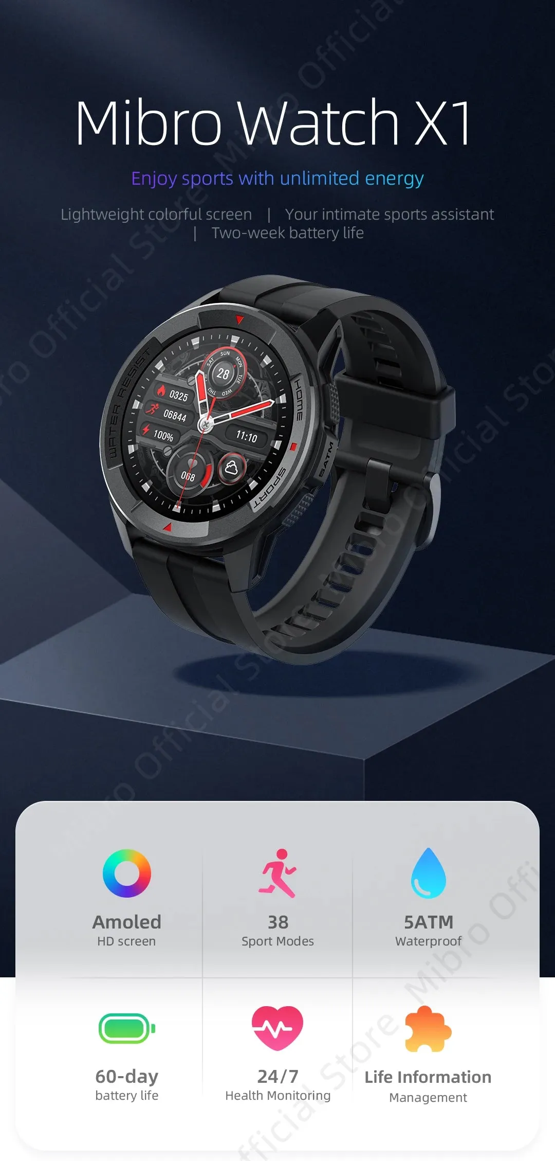 MIBRO Watch X1 1.30" AMOLED Sport Smart Watch