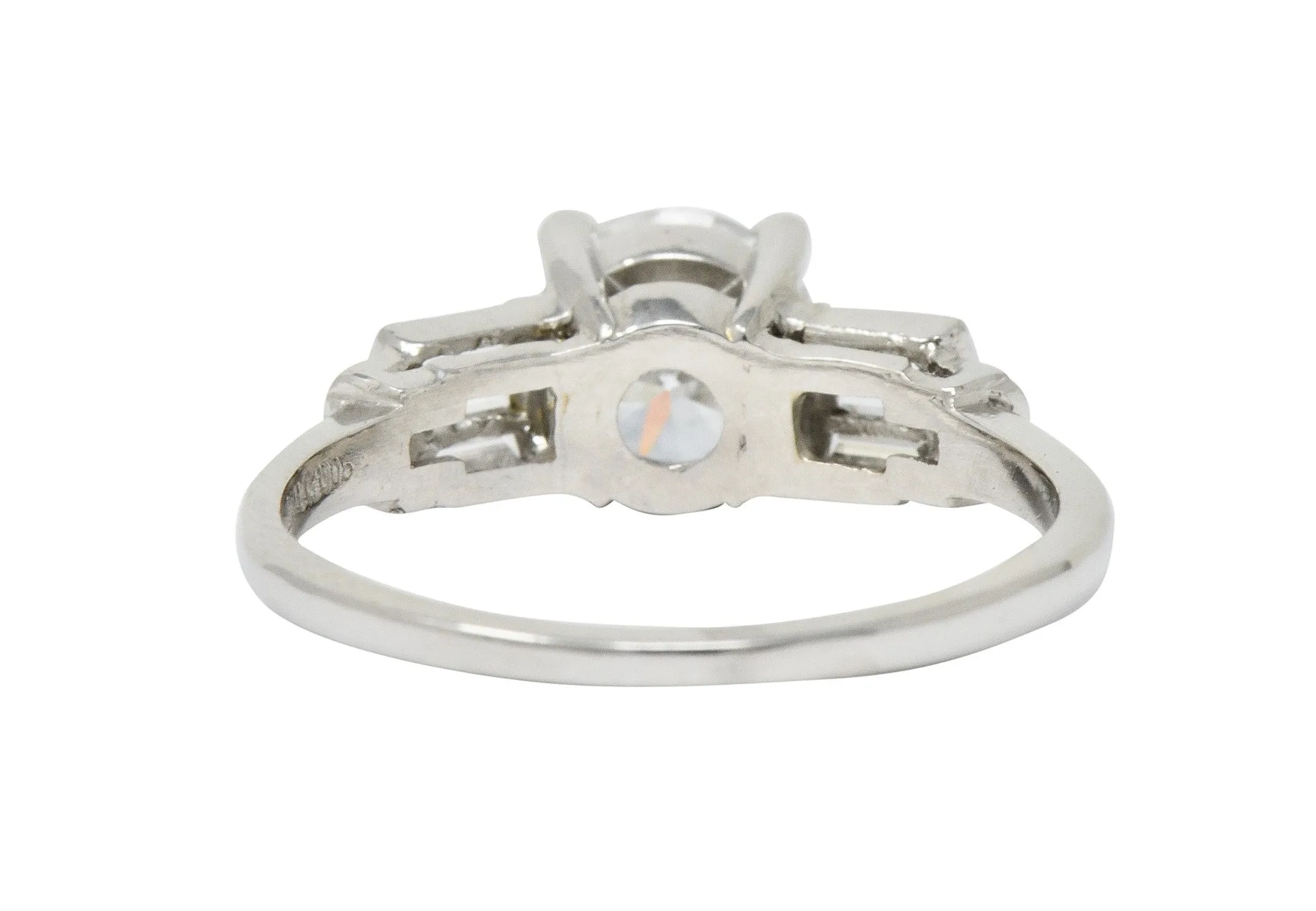 Mid-Century 1.32 CTW Diamond Platinum Vintage Engagement Ring GIA