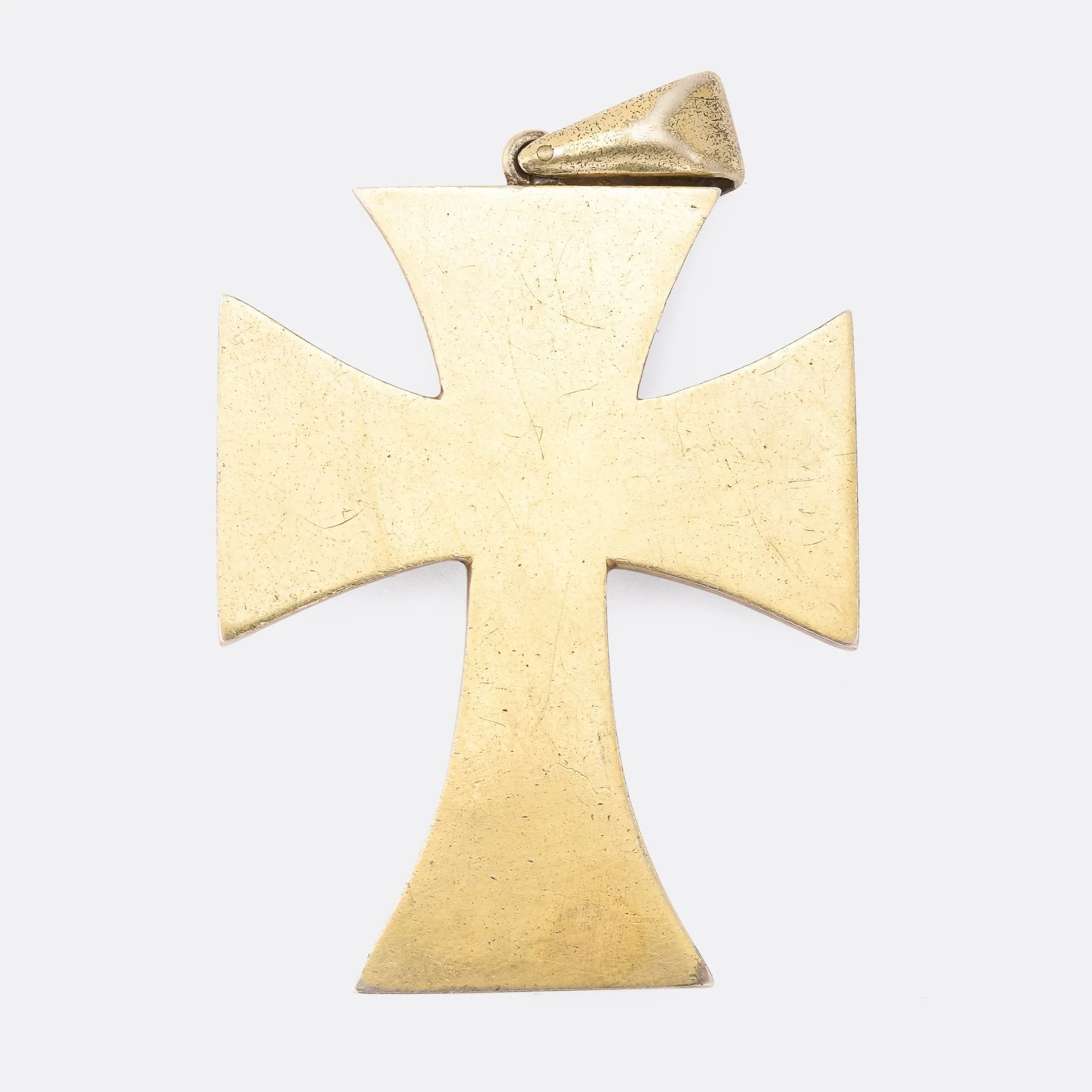 Mid-Victorian Citrine Oversized Cross Pendant