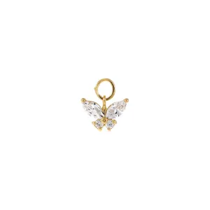 Mini CZ Butterfly Charm 14K