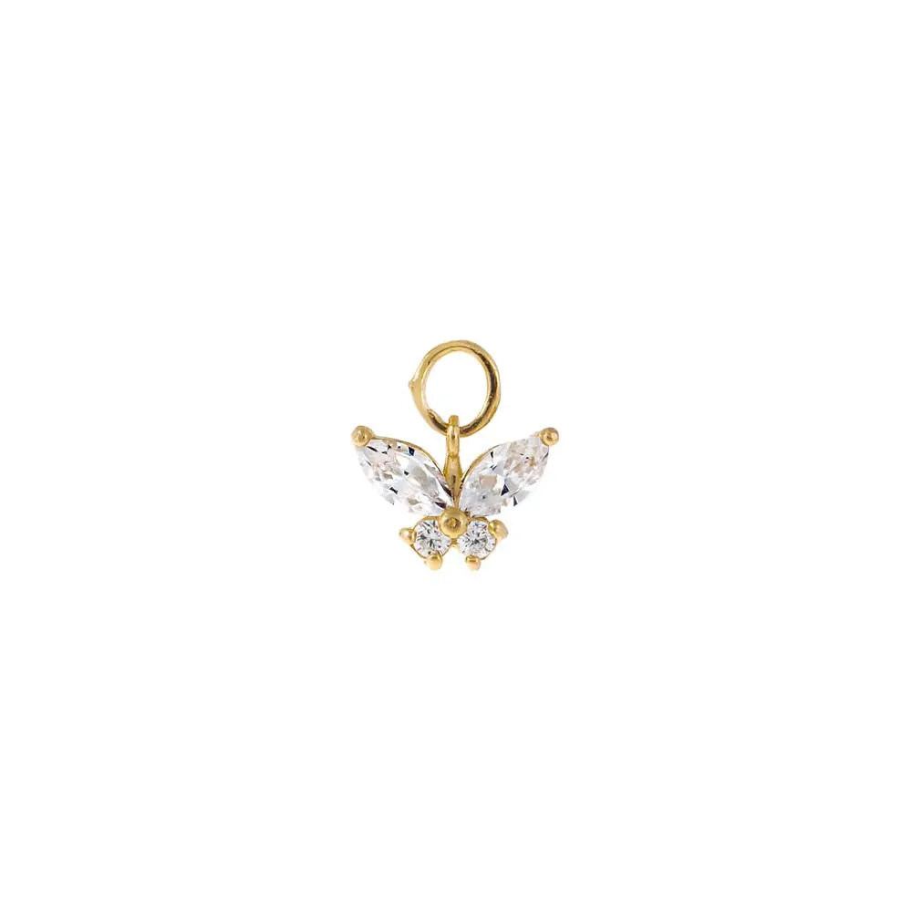 Mini CZ Butterfly Charm 14K