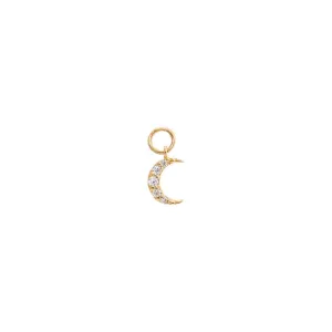 Mini CZ Pave Moon Charm 14K