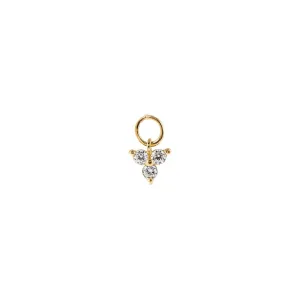 Mini CZ Trio Cluster Charm 14K